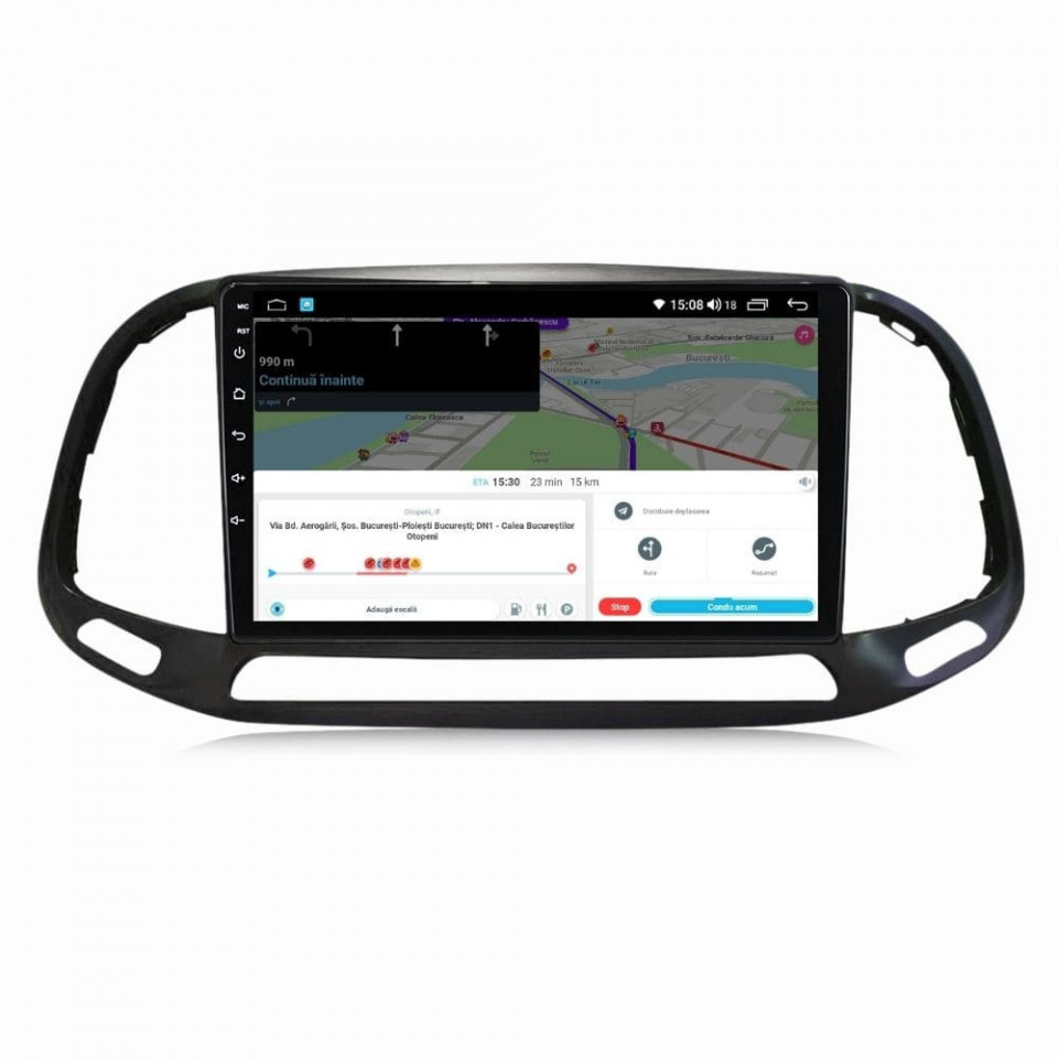 Navigatie Dedicata Cu Android Fiat Doblo Dupa 2015 8GB RAM Radio GPS