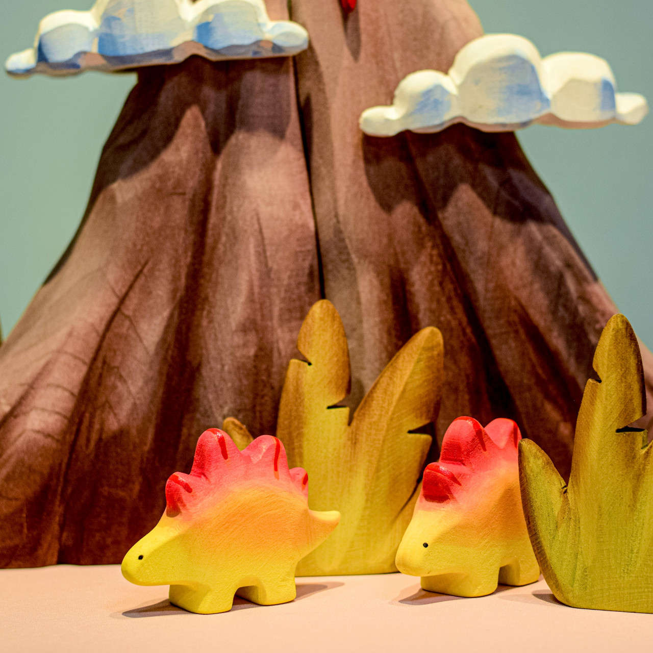 Handcrafted Volcano Lava Clouds Set Educational Wooden Toys