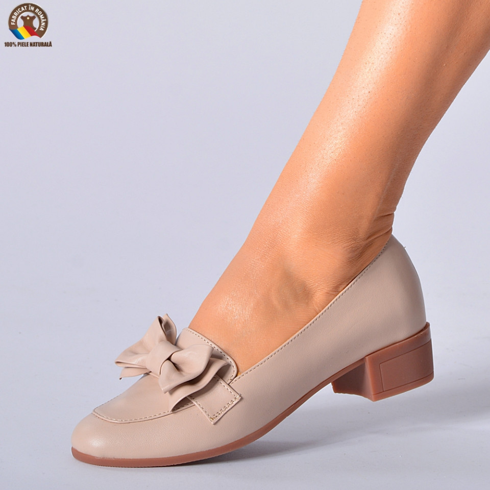 Pantofi Cu Toc Piele Naturala Dina Nude Need Shoes