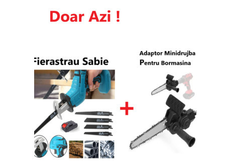 Promo Fierăstrău Tip Sabie Soricel cu Acumulator si 4 Lame Incluse