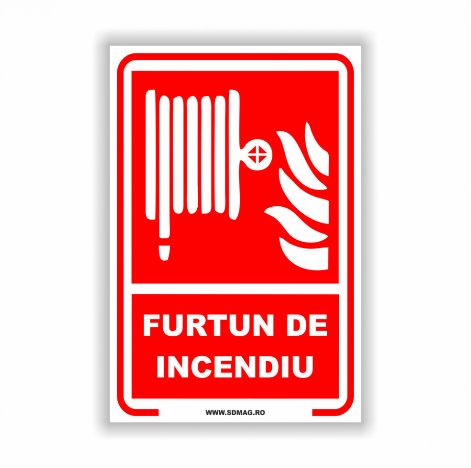 R Semn Indicator Furtun De Incendiu Tabla Aluminiu Autocolant