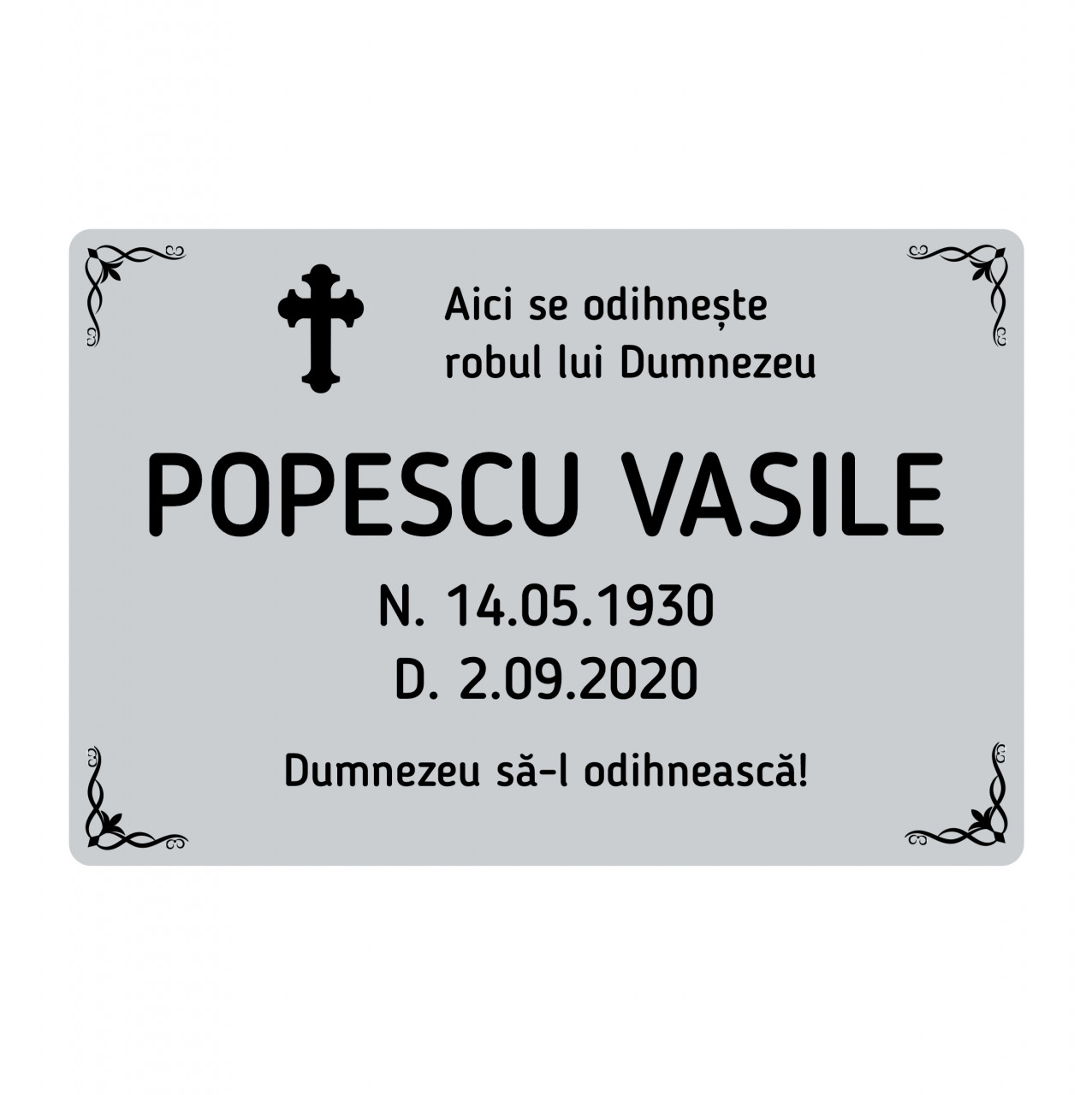 ABS190 Placa ABS Personalizata 20X30 CM FUNERARA