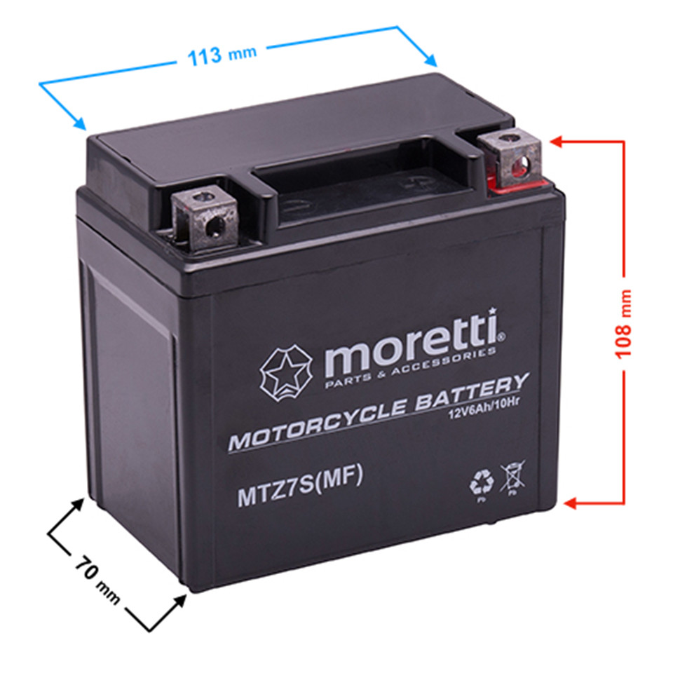 Baterie Moto Agm Moretti Mtz S V Ah Smallgear