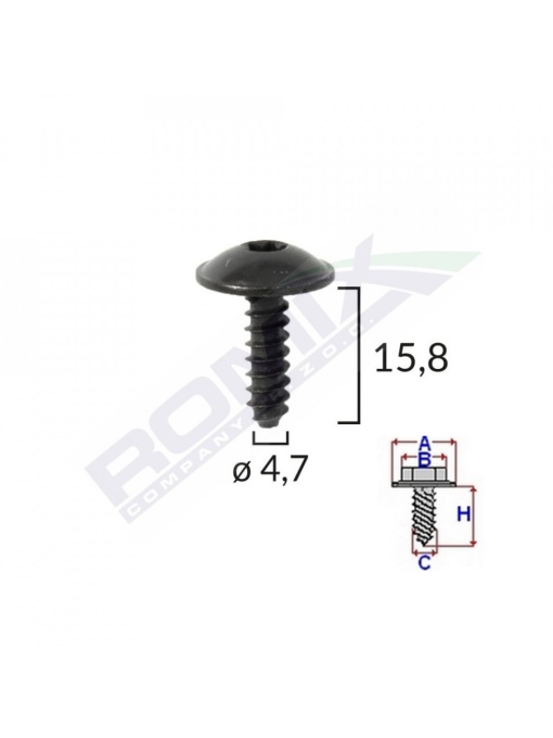 Surub Fixare Elemente Roata Pentru Vag X Mm Negru Set Buc