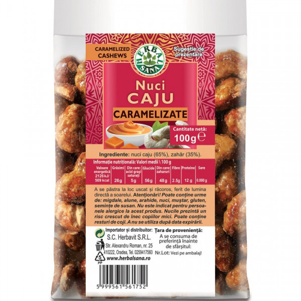 Nuci Caju Caramelizate G Herbavit Naturisti Ro