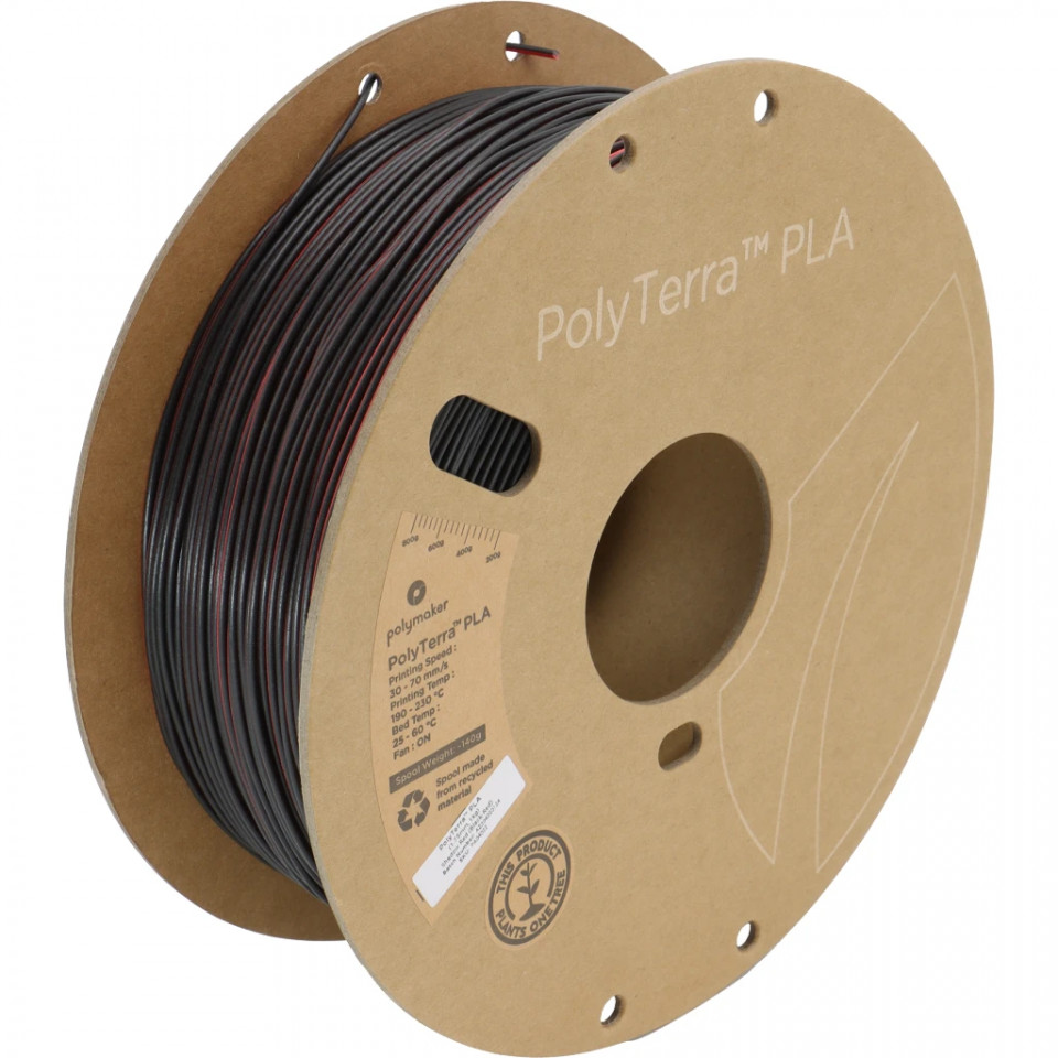 Filament Polymaker PolyTerra PLA Dual Shadow Red Black Red 3Dinbox