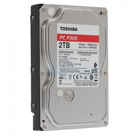 HDD 2TB TOSHIBA HDWD220UZSVA P300 128MB 5400 Rpm SMR SATA 3