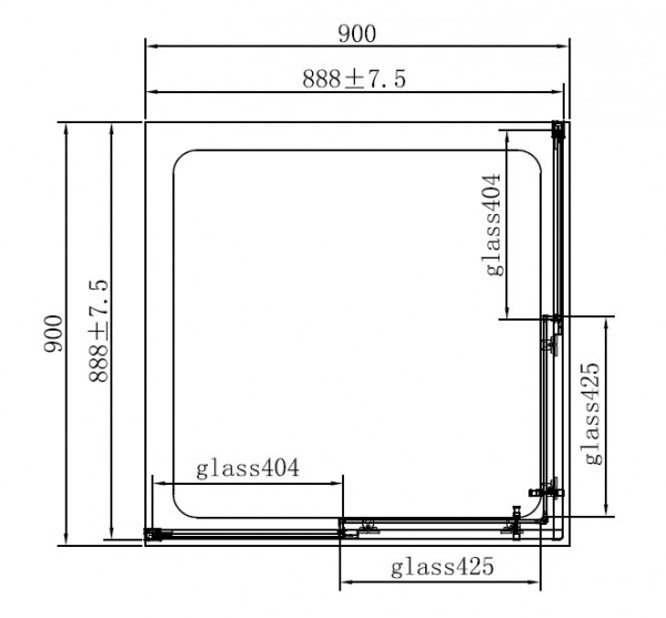 Cabina De Dus Mediterraneo Hector Black 90 X 90 Cm Patrata Negru La