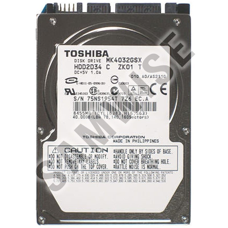 Hard Disk Laptop Notebook Toshiba 40GB SATA Buffer 8MB MK4032GSX