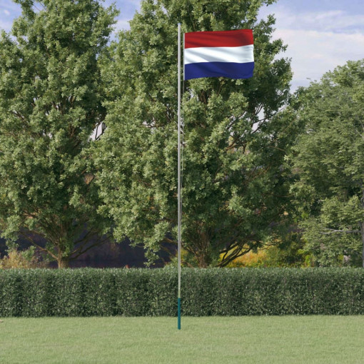 Steag Olanda și stâlp din aluminiu, 6,23 m