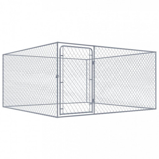 Padoc pentru câini de exterior, 2 x 2 x 1 m, oțel galvanizat