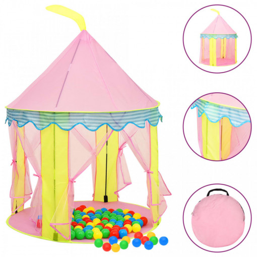 Cort de joacă pentru copii, roz, 100x100x127 cm