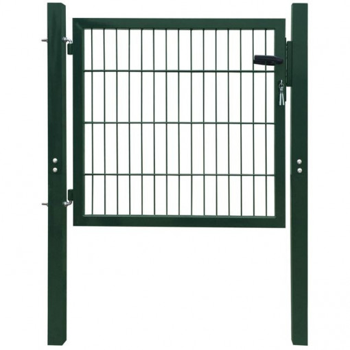 Poartă de gard, verde, 103 x 150 cm, oțel