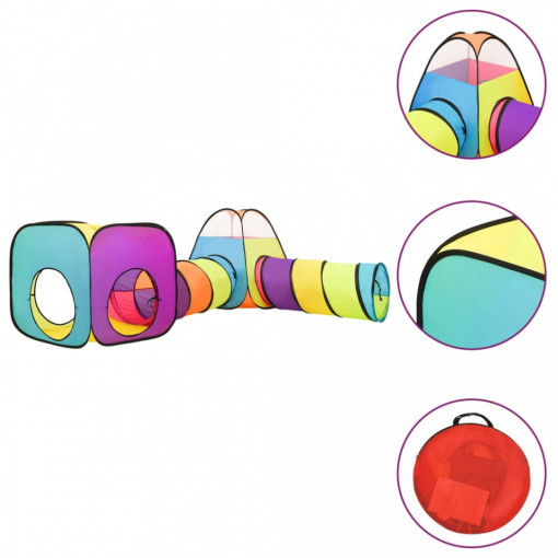 Cort de joacă pentru copii, multicolor, 190x264x90 cm