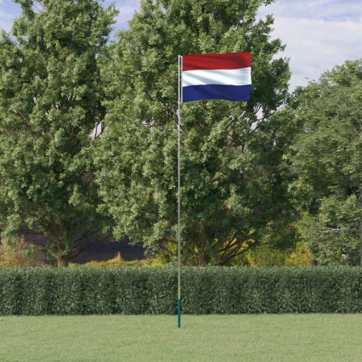 Steag Olanda și stâlp din aluminiu, 5,55 m