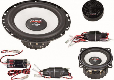 Difuzoare auto Sistem Component M 165 3 EVO 2 Crossover plug'n'play 6.5 " pe 3 cai audio 165 100 mm , 2x250 150 watt impedanta 3 ohm Audio System