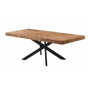 Masa Extensibila Pearson Metal/MDF Negru/Stejar 140-170x200 cm - Img 3