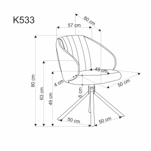 Scaun K 533 Cappuccino/Negru - Img 11
