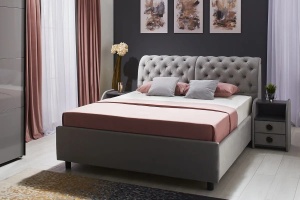 Frankfurt Gri/Negru Pat 1.6M