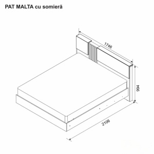 Malta Nuc-Fungo Pat cu Somiera 160x200 cm - Img 2
