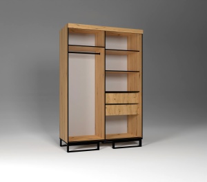 Dulap Terra 150 Stejar+Negru - Img 2