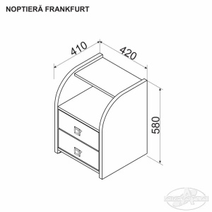 Frankfurt Gri/Negru Noptiera - Img 2