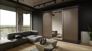 Dulap Atena 3 Usi 250 Negru + Riflaj Wotan