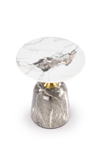 Masuta Rosa Alb Marmurat/Gri Marmurat/Auriu - Img 3