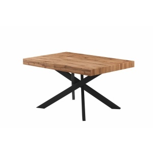 Masa Extensibila Pearson Metal/MDF Negru/Stejar 140-170x200 cm - Img 2