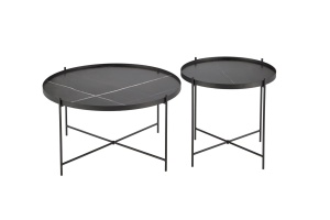 Set Masute Julieta Negru Marmurat/Negru - Img 2