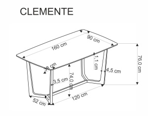 Masa Clemente Alb Marmurat/Auriu - Img 11