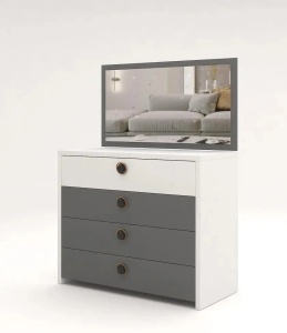 Cristal Alb/Grafit Comoda - Img 2