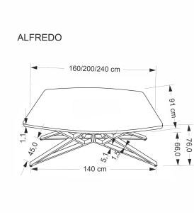 Masa Alfredo Alb Marmurat/Negru - Img 12