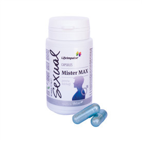 MisterMax potencia javító 30 kapszula-L-arginin, maka , Damiana, cink ..B6, B2, B1