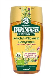 Kräuter köhögés elleni szirup 250 ml BIO mézzel, édesköménnyel és kakukkfűvel