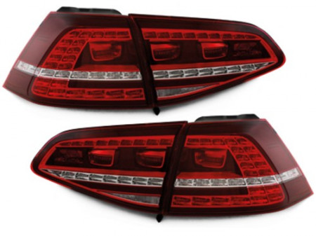 Stopuri LED VW Golf 7 VII MK7 LED R-look Rosu Inchis / Cherry Red semnalizare secventiala - Dynamic Light