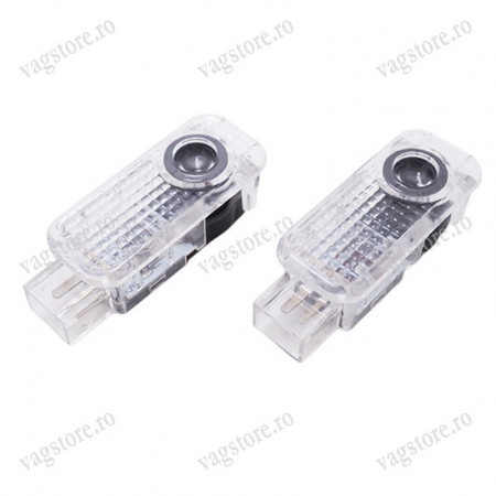 Set Lampi lumini avertizare portiera deschisa cu proiectare Holograma AUDI - Img 2