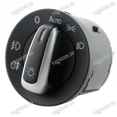 Comutator Bloc buton Lumini cu Insertie Aluminiu Functie Auto VW Touran Caddy Sharan - Img 2