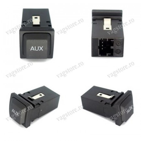 Buton si cablaj AUX / Audio input auxiliar VW RCD / RNS - Img 2