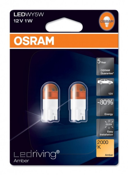 Set Becuri W5W (T10) led OSRAM Amber