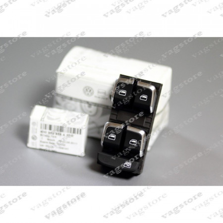 Set Butoane Geamuri Electrice Insertie Aluminium Brushed AUDI A4 A5 Q5 - Img 2