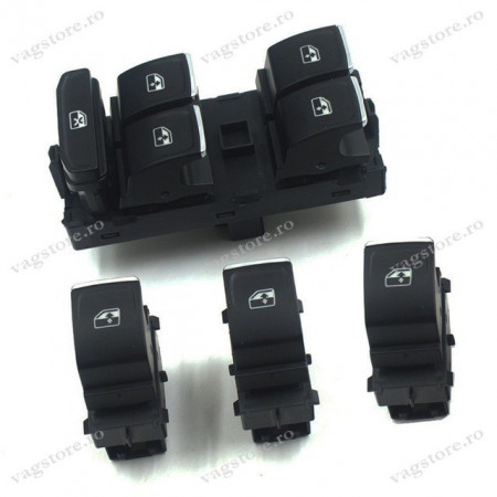 Set Butoane Geamuri Electrice ornament Crom pentru VW Golf 7 MK7