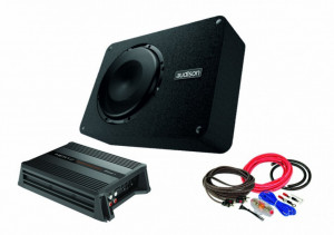 Pachet Subwoofer Audison APBX 8R + Amplificator Hertz D POWER 1 + Kit de cabluri complet