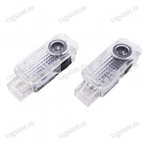 Set Lampi lumini avertizare portiera deschisa cu proiectare Holograma AUDI - Img 2