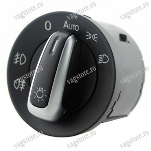 Comutator Bloc buton Lumini cu Insertie Aluminiu Functie Auto VW Touran Caddy Sharan - Img 2
