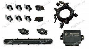 Kit Retrofit Original Senzori parcare Audi Parking System Fata Spate AUDI A6 4G0 cu buton 4G0927137K si 2 senzori Negru lucios