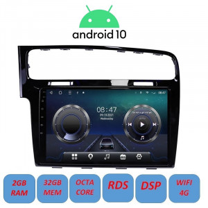Navigatie Android 10 / 10.1 inch / 2Gb RAM memorie interna 32Gb WIFI USB GPS slot sim 4G pentru VW Golf 7 MK7 2013 - 2018