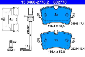 Placute frana spate ATE Ceramic 13.0460-2770.2 pentru Audi A4 A5 A6 A7 - Img 3