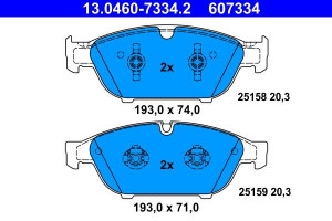 Placute frana disc fata ATE 13.0460-7334.2 pentru Audi A6 A7 A8 - Img 2