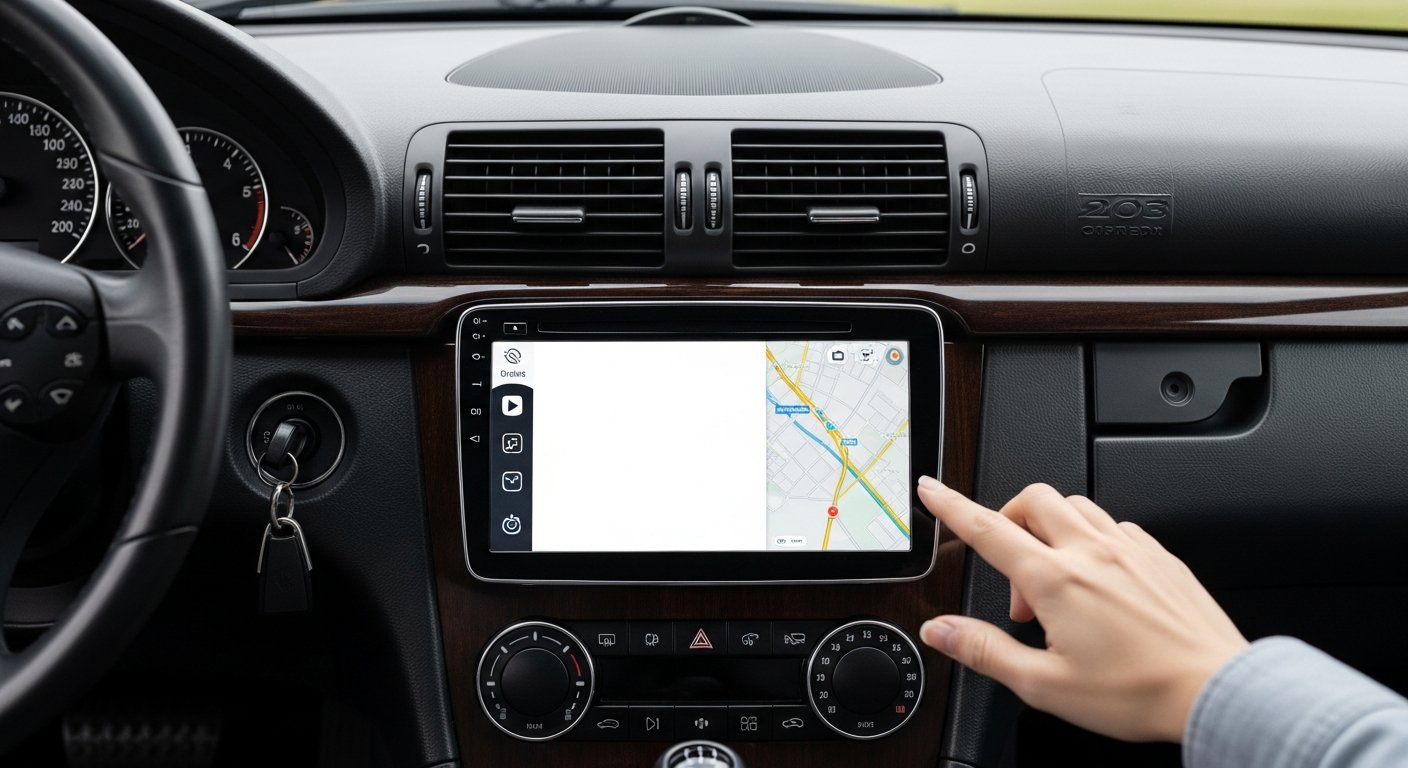 Navigație Android pentru Mercedes W203: Ce trebuie să știi